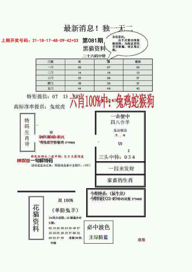 081期独一无二(正)[图]
